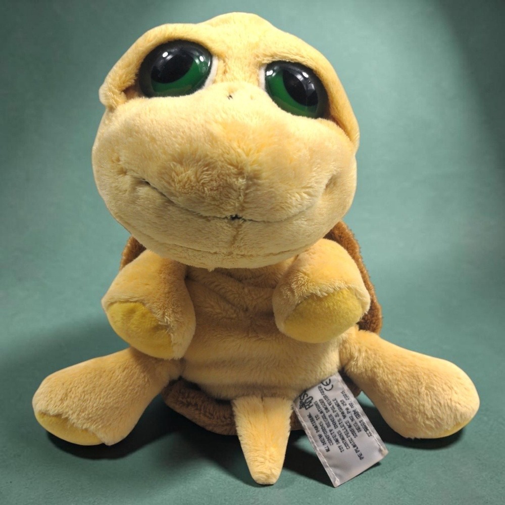 VTG 2000s Russ Berrie Lil Peepers Shelly Turtle Plush Big Green Eyes 10" 23835